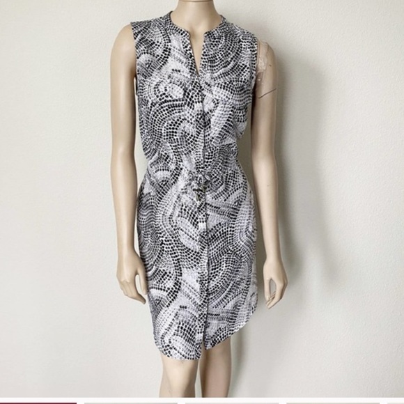 Dress H&M Geometric Print Tunic Dress Sleeveless Sz 4 - Picture 1 of 12